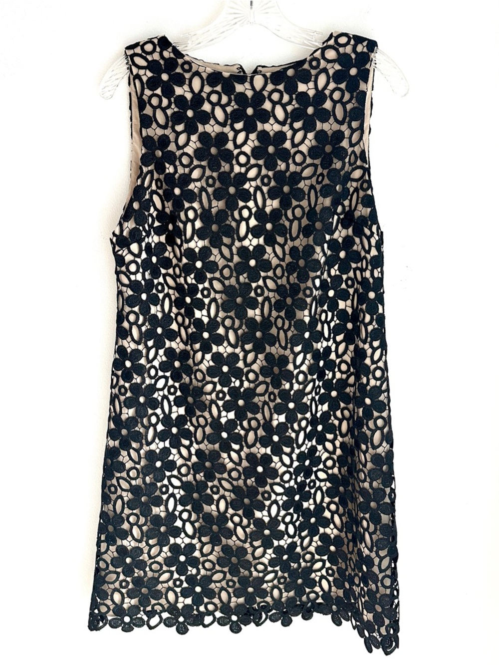 Alice + Olivia Black Floral Lace Overlay Dress